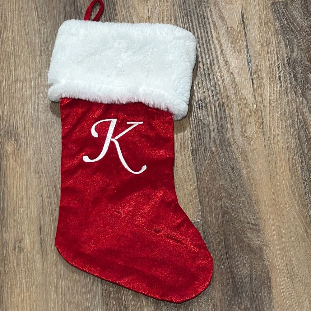 K Monogram Stocking